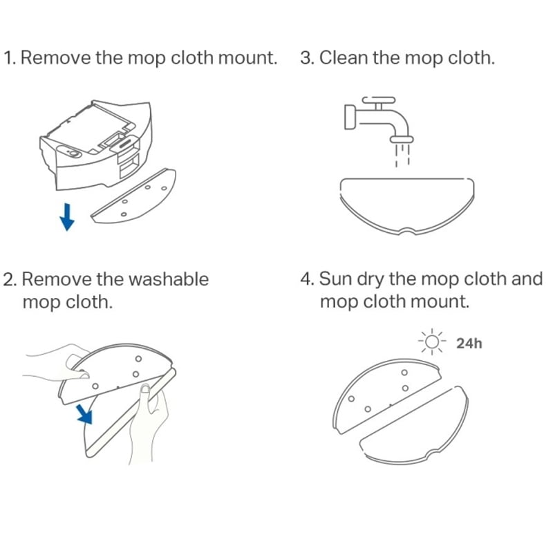 Набор микрофибровых насадок TP-Link Tapo RVA301 для влажной уборки (tf1061) - фото 5 Набор микрофибровых насадок TP-Link Tapo RVA301 для влажной уборки (tf1061) - фото 5