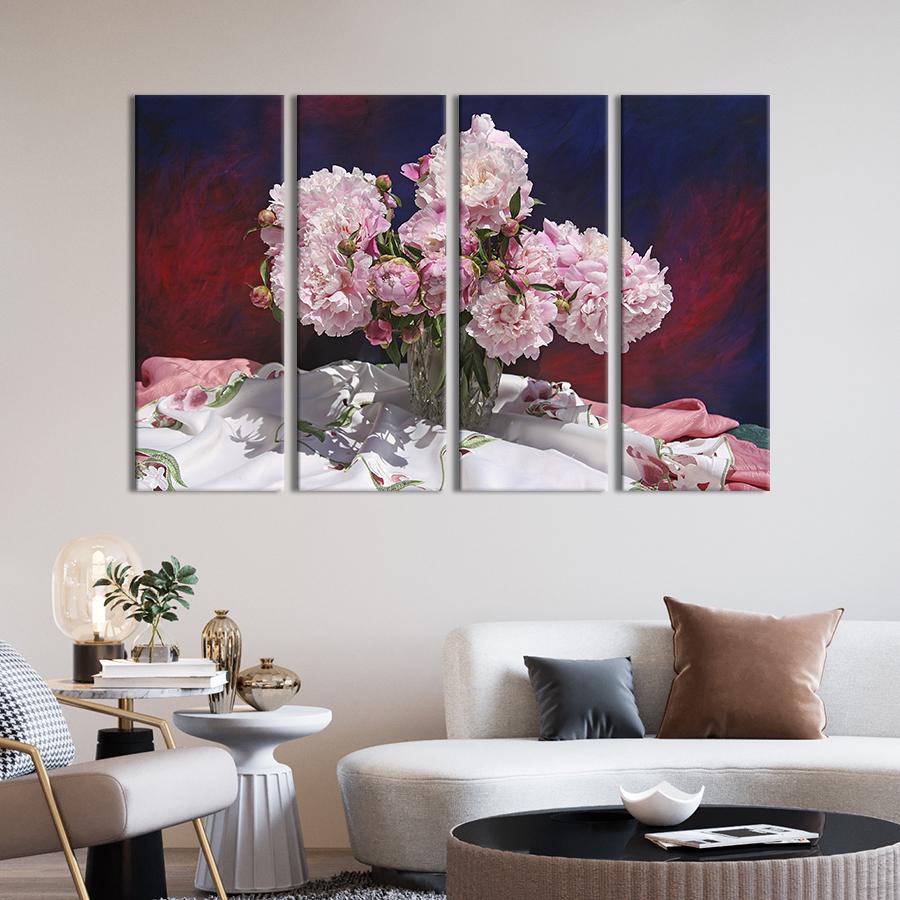 Картина на холсте Нежно-розовые пионы 89x53 см (787-41)