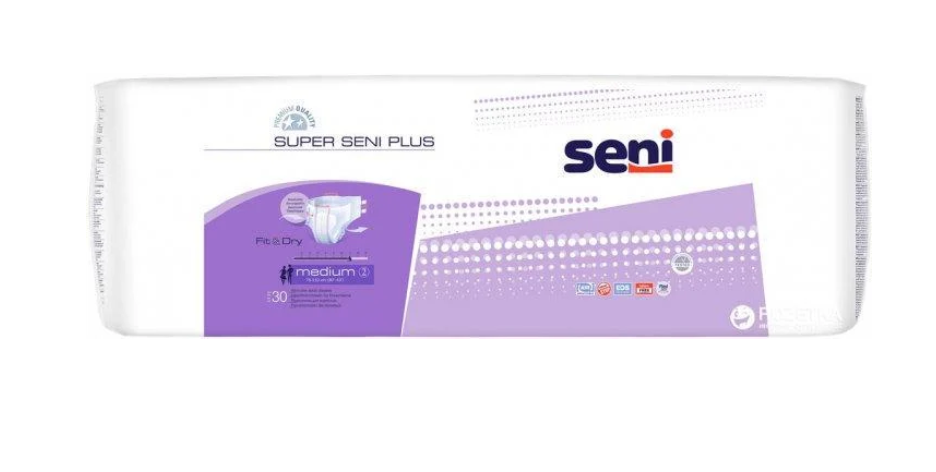 Подгузники для взрослых Super Seni Plus Medium 75-110 см 30 шт. 7 кап.