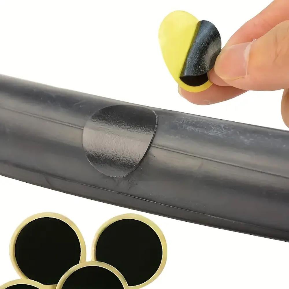 Набор заплаток для ремонта велосипедных шин самоклеящиеся быстросохнущие 10 шт. Черный (3000003792) - фото 5