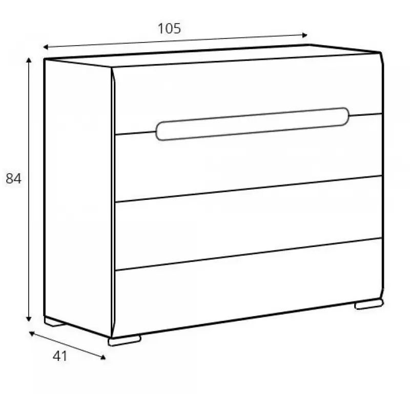 Комод Гербор Ацтека KOM4S/8/11 105х41х84 см Білий глянець (25279727) - фото 3