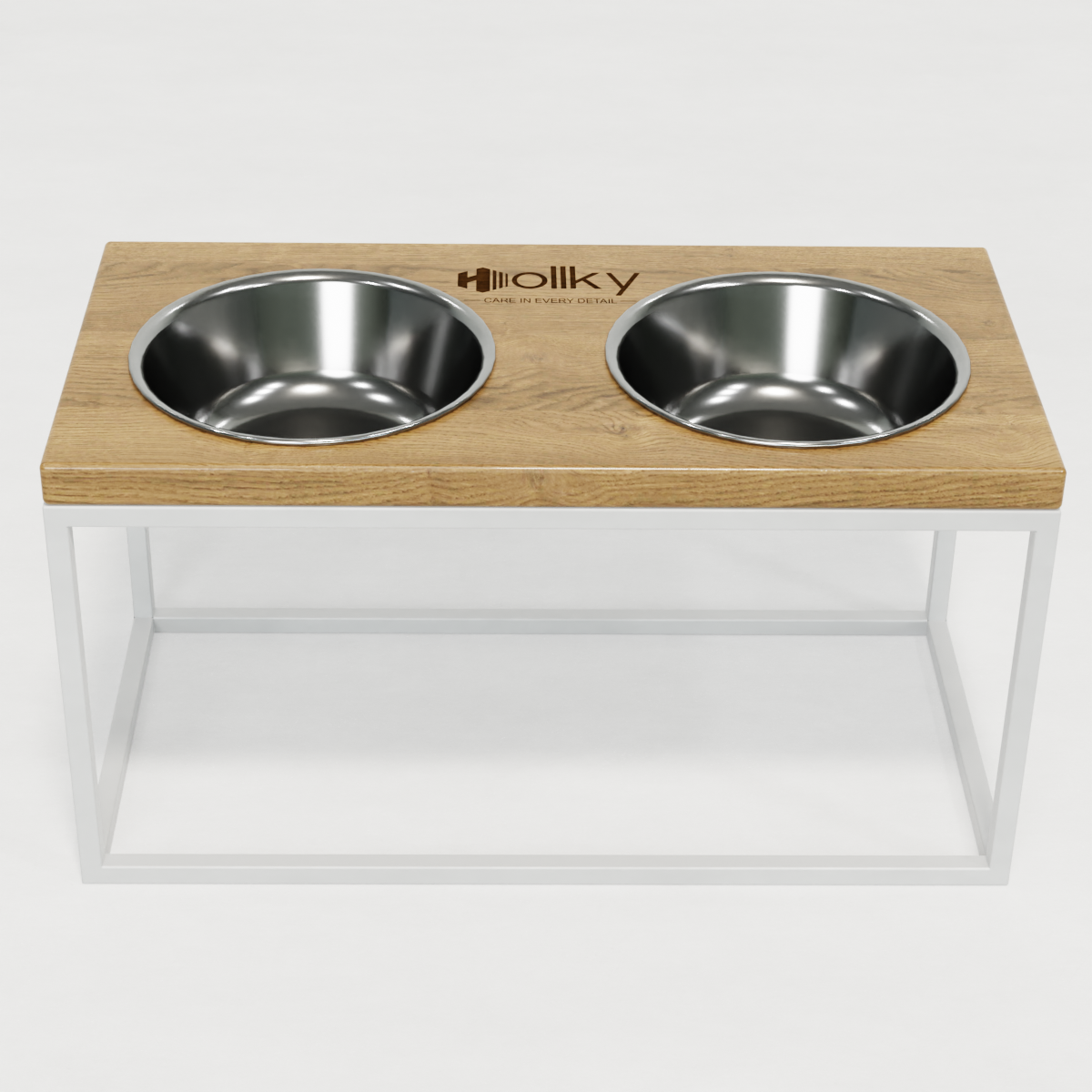 Миски на подставке для средних и больших собак Hollky Base L 2х0,95 л (BL-422120-WHNT) - фото 2