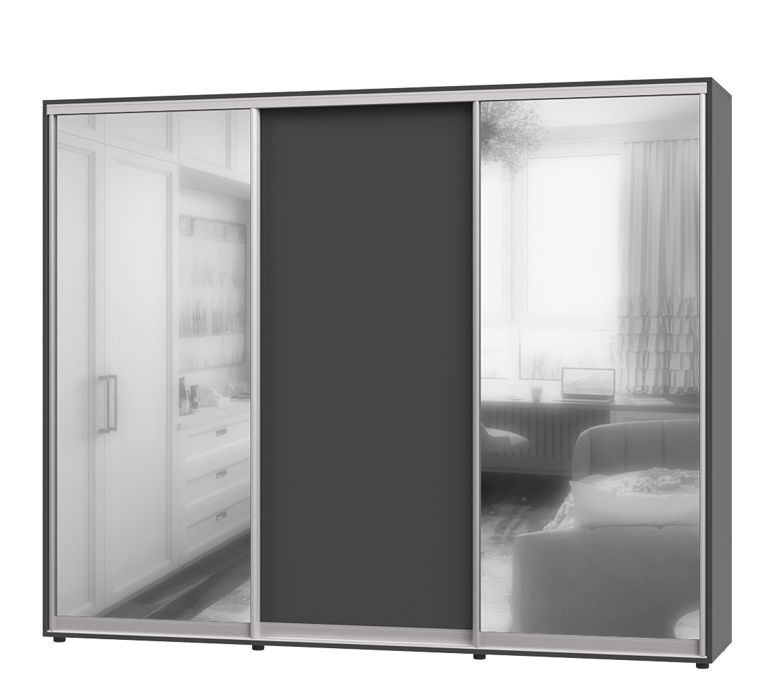 Шкаф-купе трехдверный Эверест ШК-04 270х60х220 см 
Антрацит (07327)