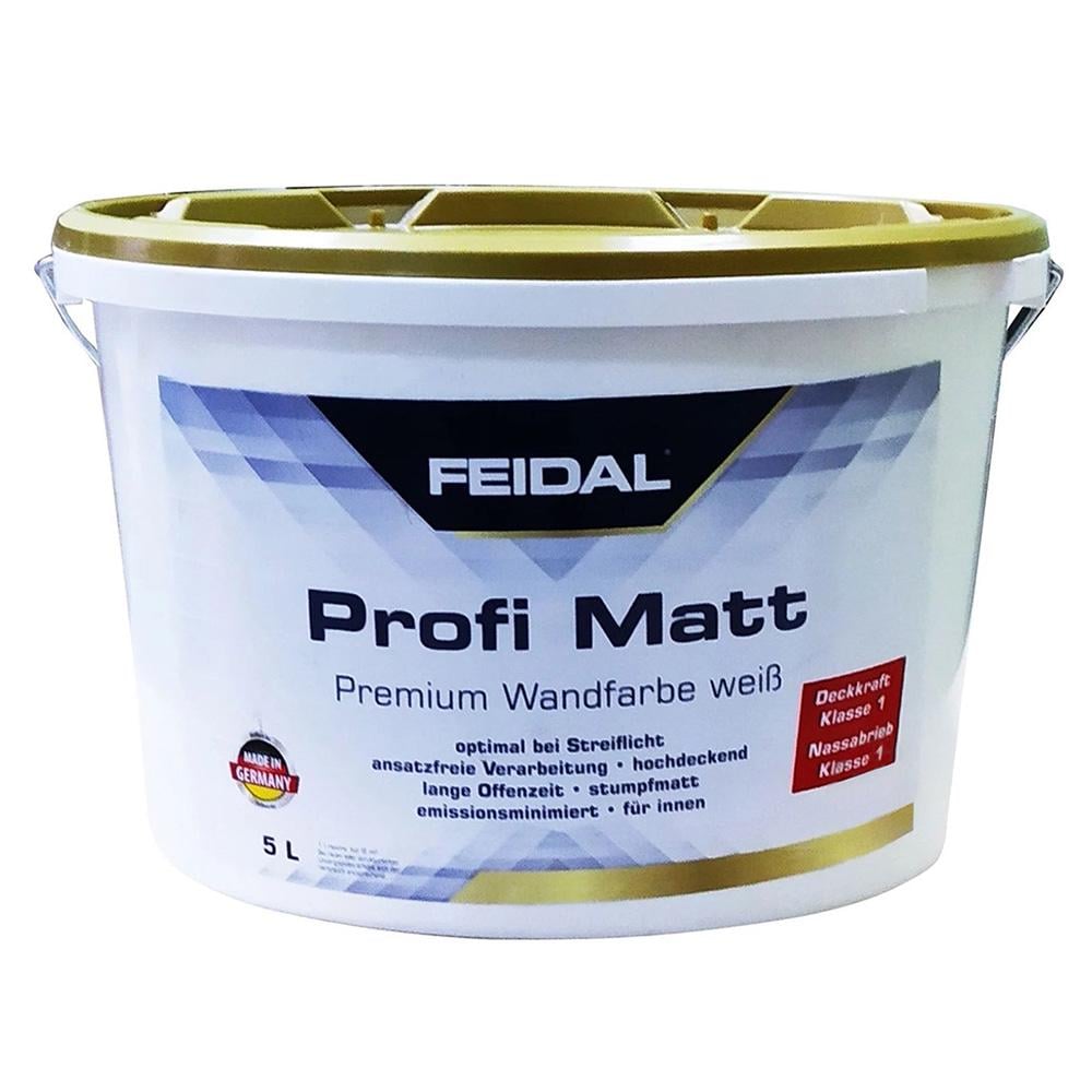 Краска латексная Feidal Profi Matt для внутренних работ с глубоким матовым эффектом 5 л Белый