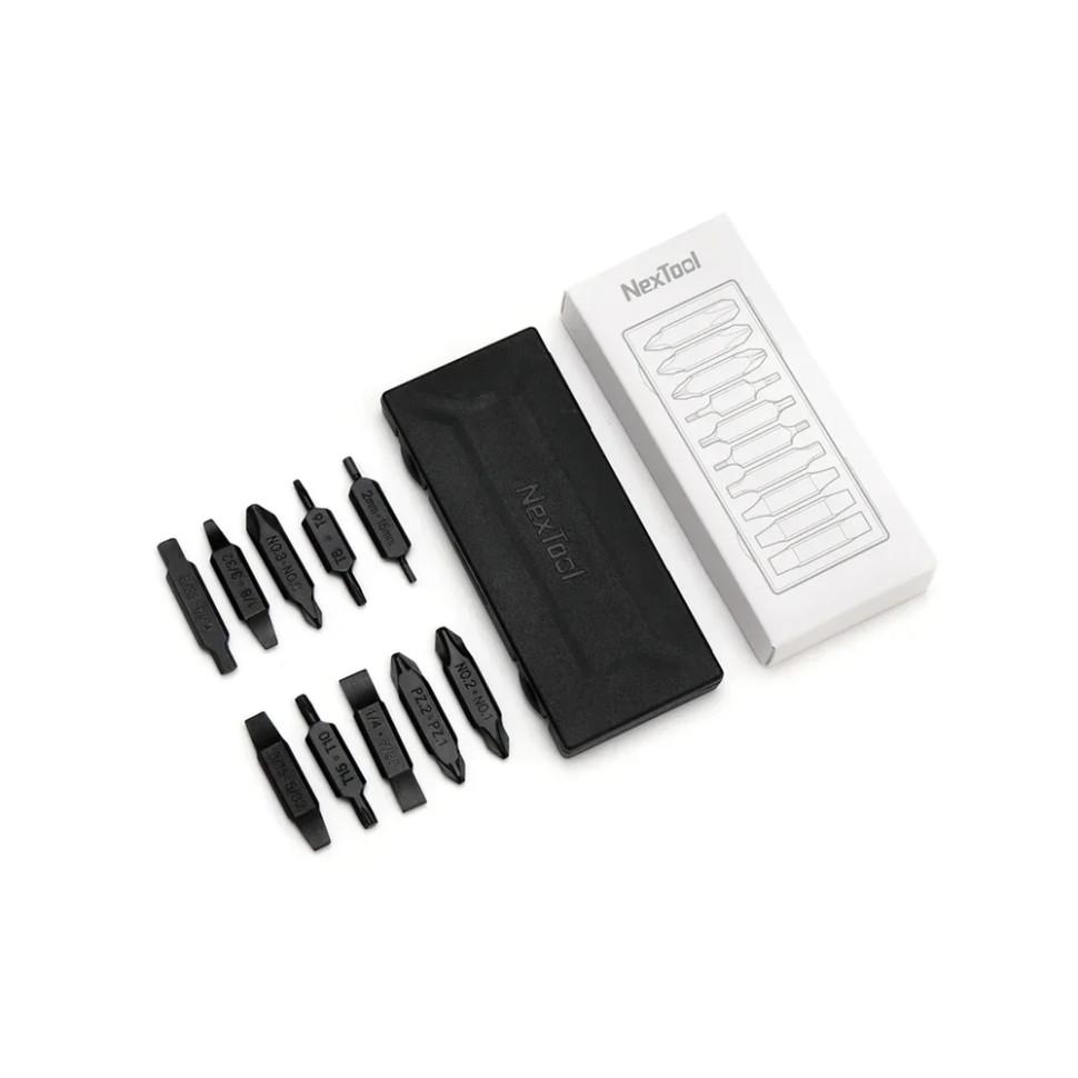 Набір біт NexTool Flagship Captain Pocket Tool E1 10 шт. S2 сталь у кейсі Black (NE20296)
