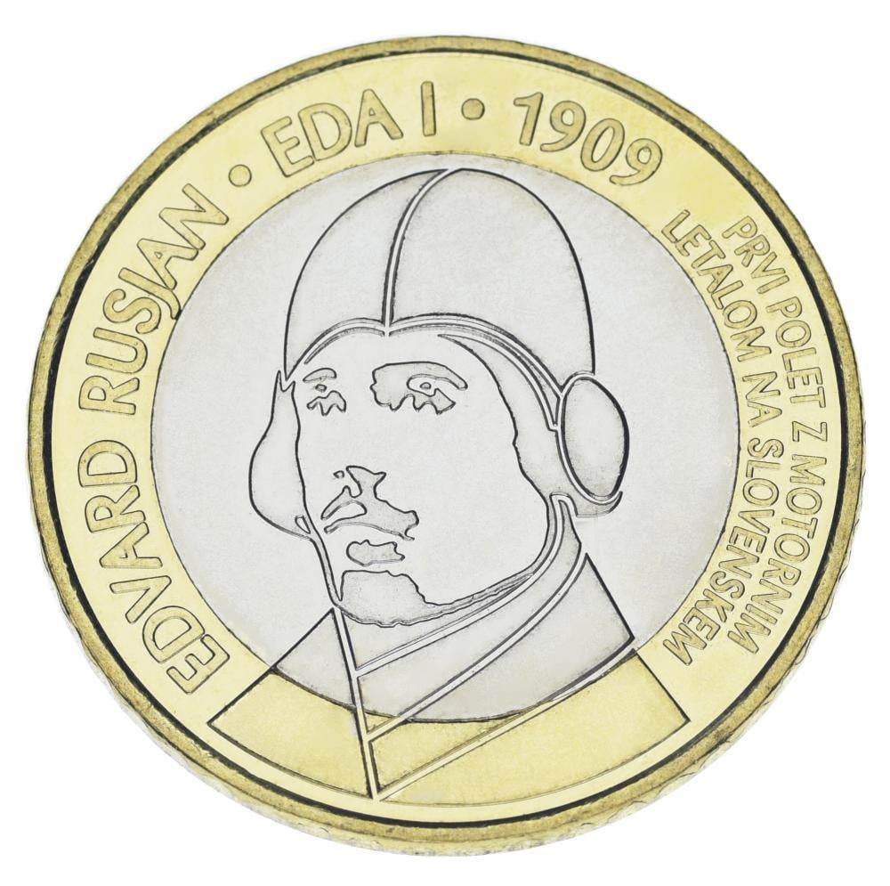 Коллекционная монета Словения 3 Евро-2009 «100 лет первого полета над Словенией» UNC (KM#85)
