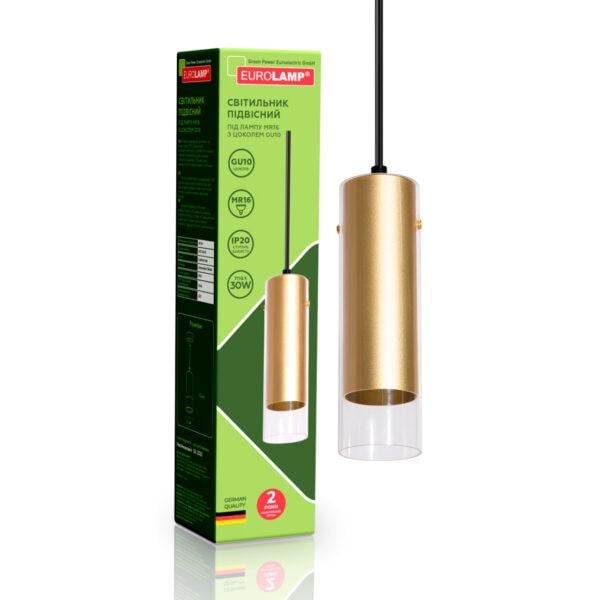 Подвесной светильник Eurolamp под лампу 1хGU10 Золотистый (35890627)