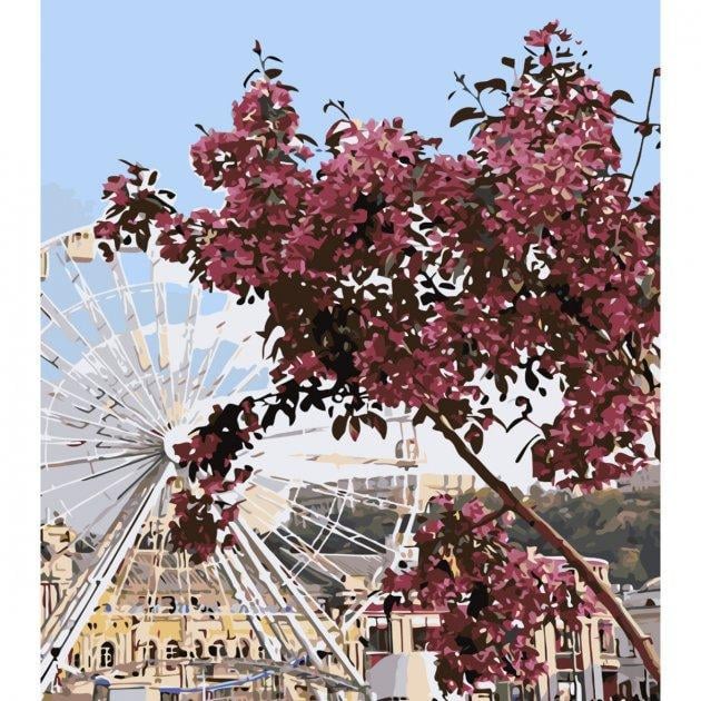 Картина по номерам Strateg Контрактовая площадь с лаком и уровнем 40x50 см (SY6563)