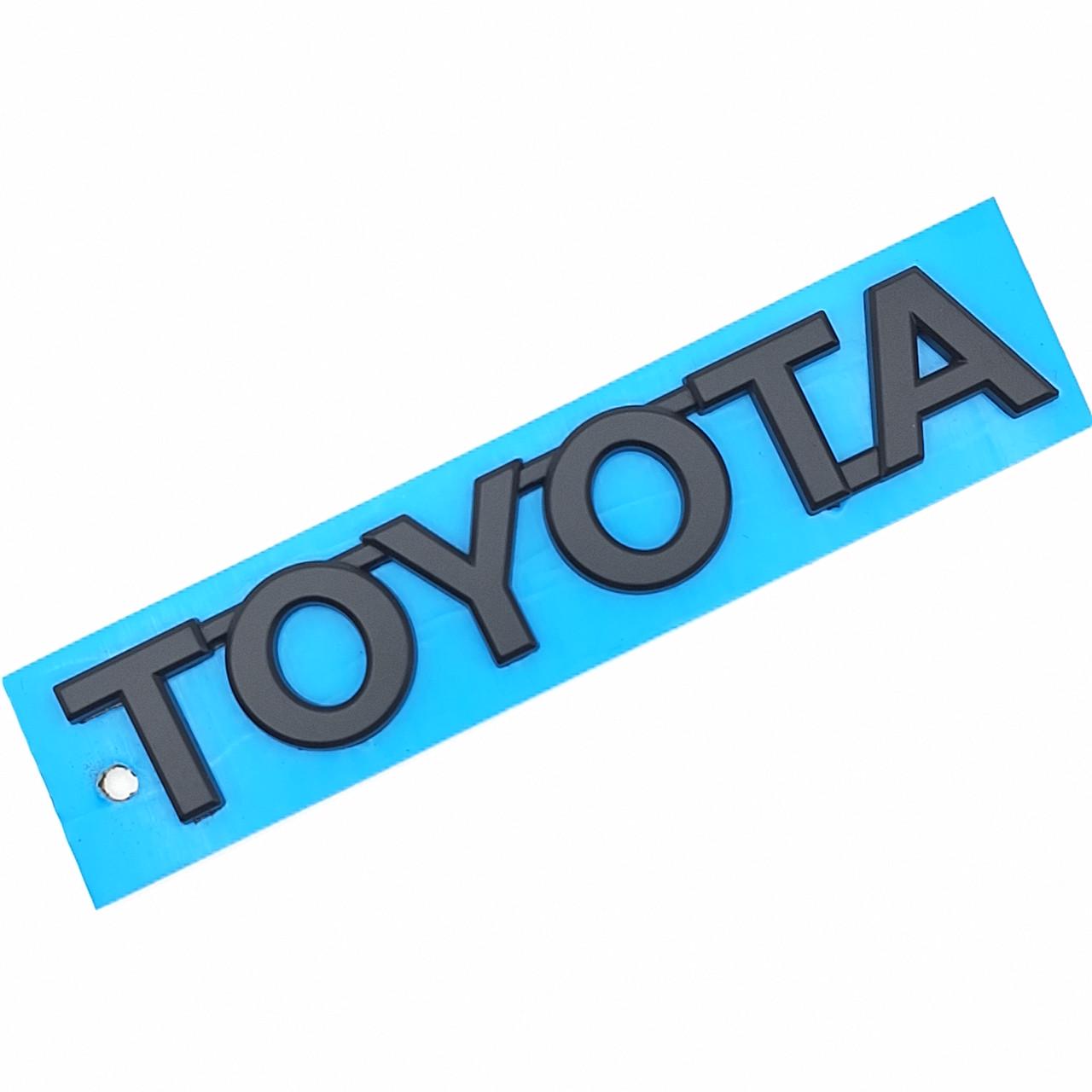 Емблема напис Toyota ABS 11,3х2 см Чорний матовий (1704366152)
