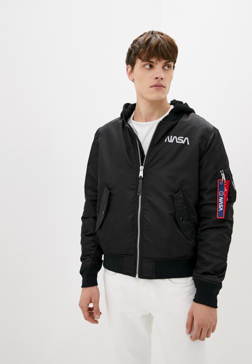 Куртка-бомбер Airboss MA-1 Hooded NASA 4XL Черный (28688) - фото 5