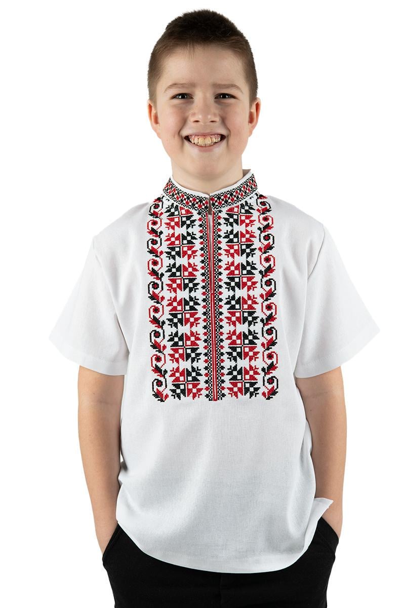 Вышиванка для мальчика из льна с коротким рукавом 158 см (2564289592) - фото 3 Вышиванка для мальчика из льна с коротким рукавом 158 см (2564289592) - фото 3