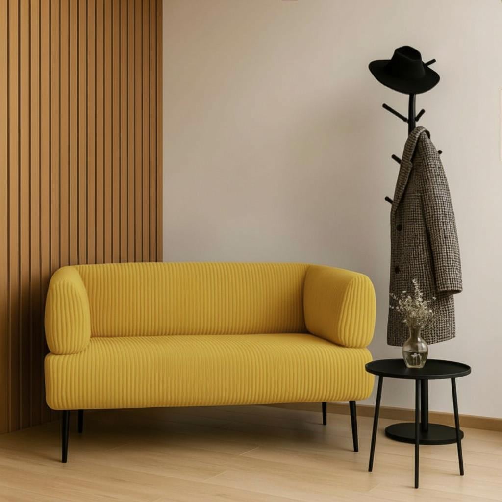 Диван офісний Tobi Sho Бенно-1 ЛЮКС з підлокітниками вельвет 1200x720x750 см Lotus 45 Жовтий (fg2kg685)