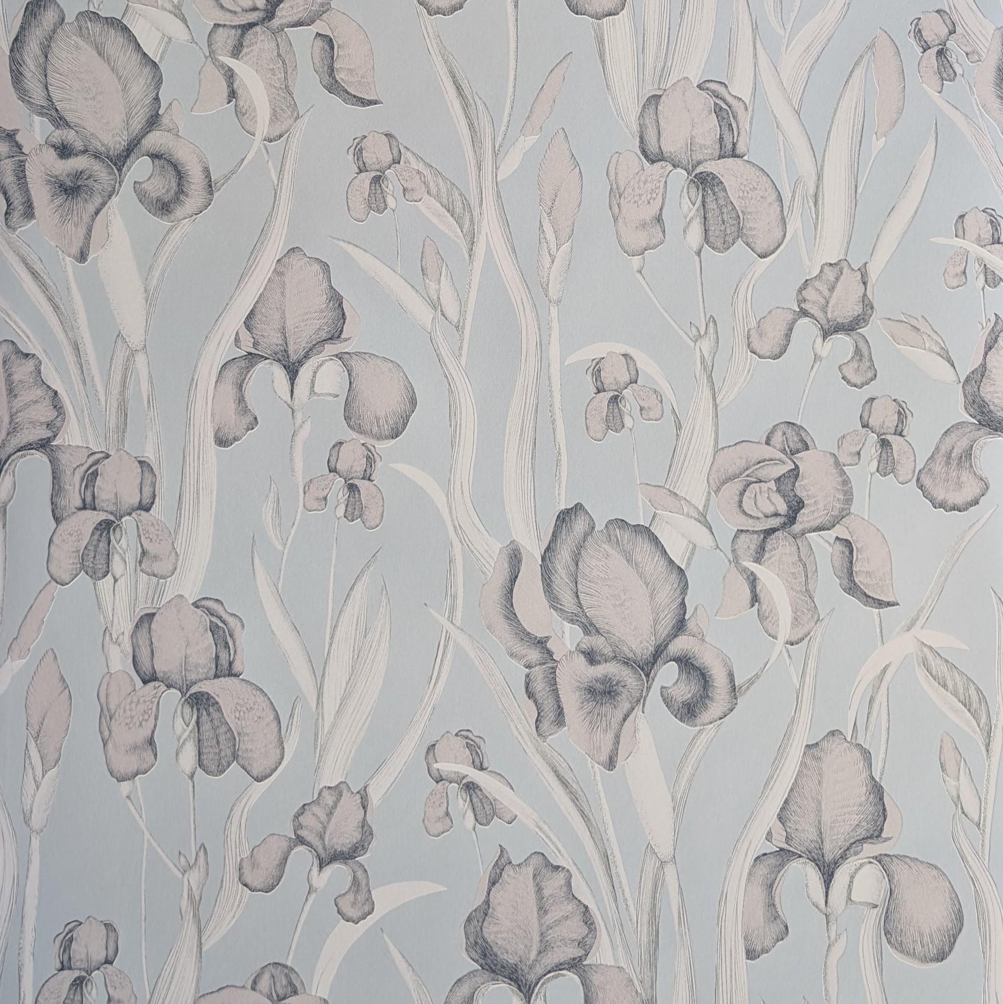 Обои виниловые Decoprint Elisir EL21023 Цветы на флизелиновой основе 53 см Голубой (31119746)