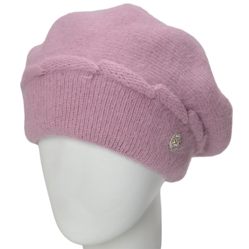 Берет женский ангоровый Novita Динара one size Лиловый