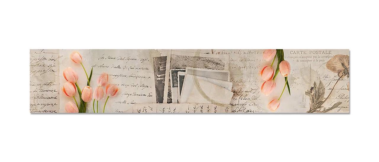 Фартух кухонний Лист тюльпани 60х300 см Бежевий