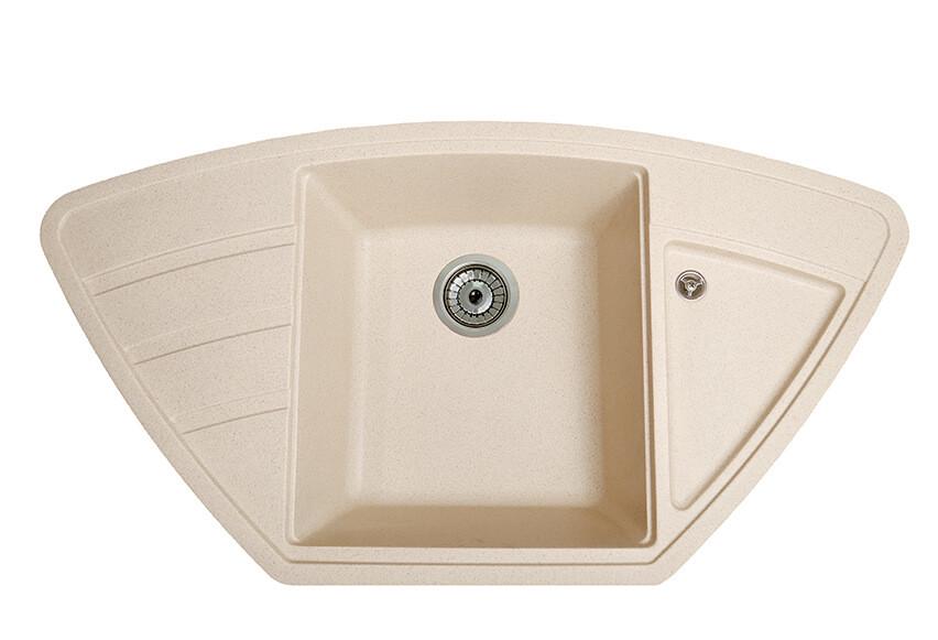 Мийка кухонна Крафт зі штучного каменю з крилами Жовтий (1570457817)