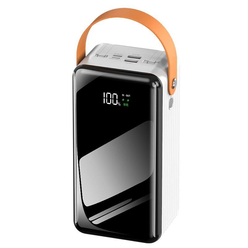 Повербанк 60000 мАч с индикатором и фонариком Type-C/Micro USB Белый (80bf8f41)