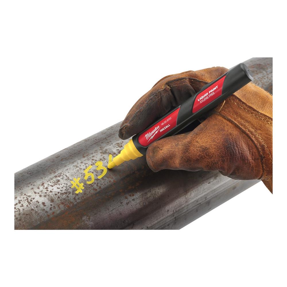 Маркер Milwaukee Inkazall на основі рідкої фарби Жовтий (48223721) - фото 4