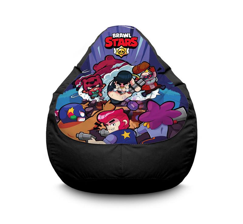 Кресло мешок iPuff Brawl Stars Epic battle Black Оксфорд XL 80x110 см Черный
