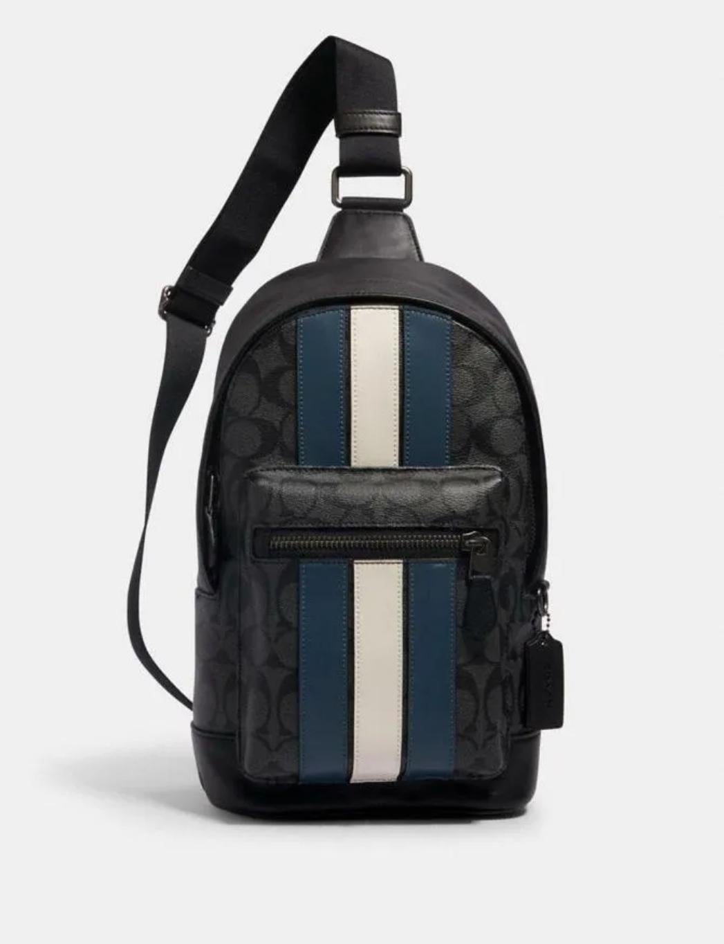 Сумка мужская Coach West Pack In Signature Canvas With Varsity Stripe 2999 (522900)