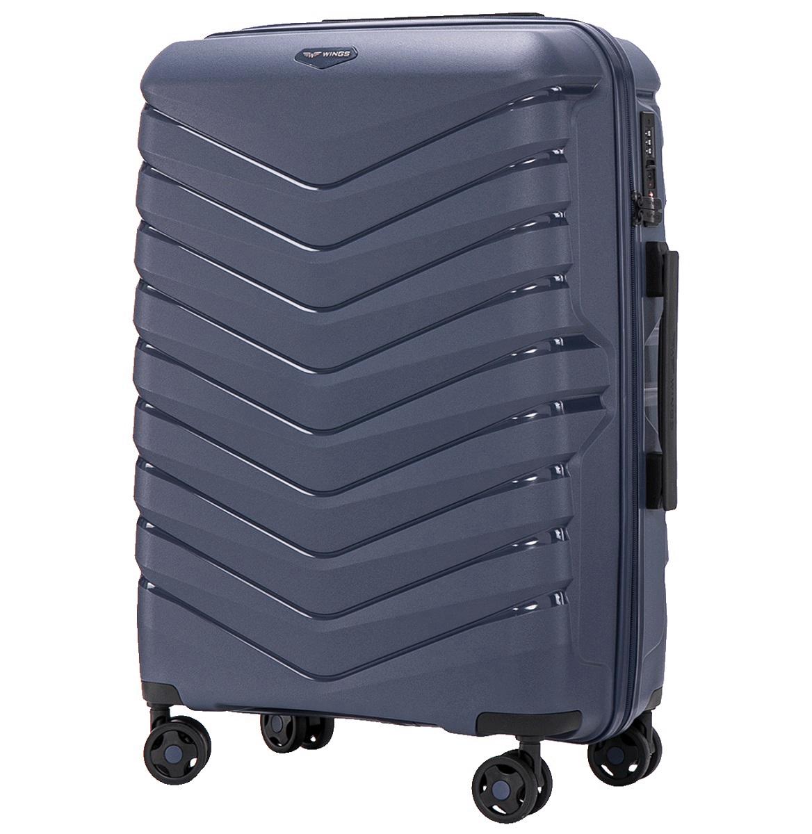 Чемодан полипропиленовый Wings PHX01 средний Синий (Wp00559) - фото 1 Чемодан полипропиленовый Wings PHX01 средний Синий (Wp00559) - фото 1