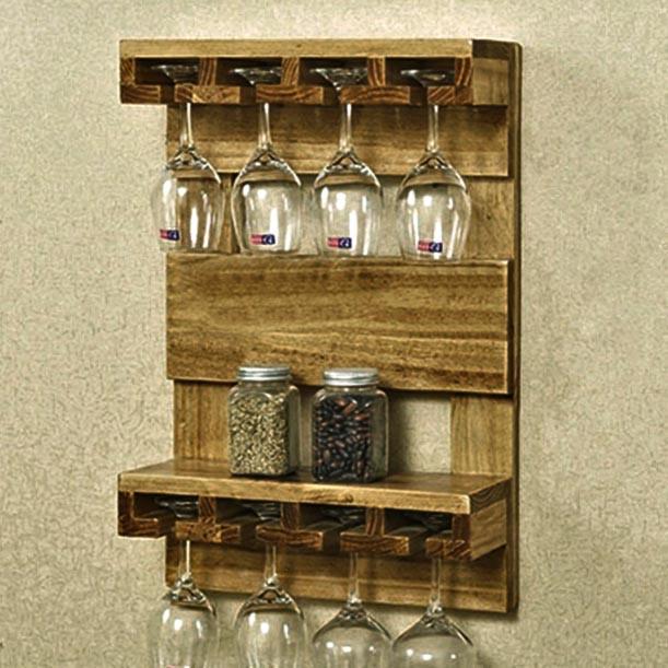 Полка для вина настенная из дерева Миядзаки Палисандр (ПНК-005202)