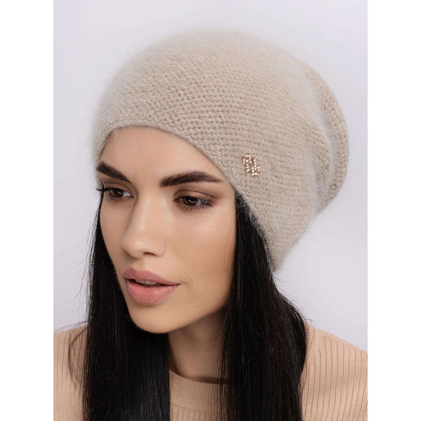 Шапка женская зимняя Leks Вера one size Бежевый меланжевый