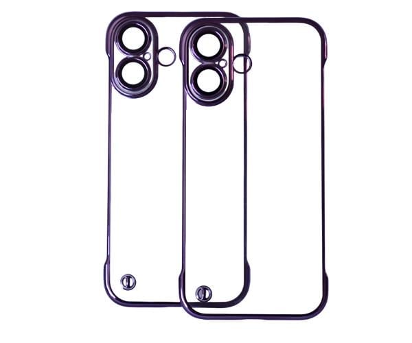 Чехол - накладка Omeve Clear Bamper для iPhone 16 Plus с защитой для камеры Фиолетовый