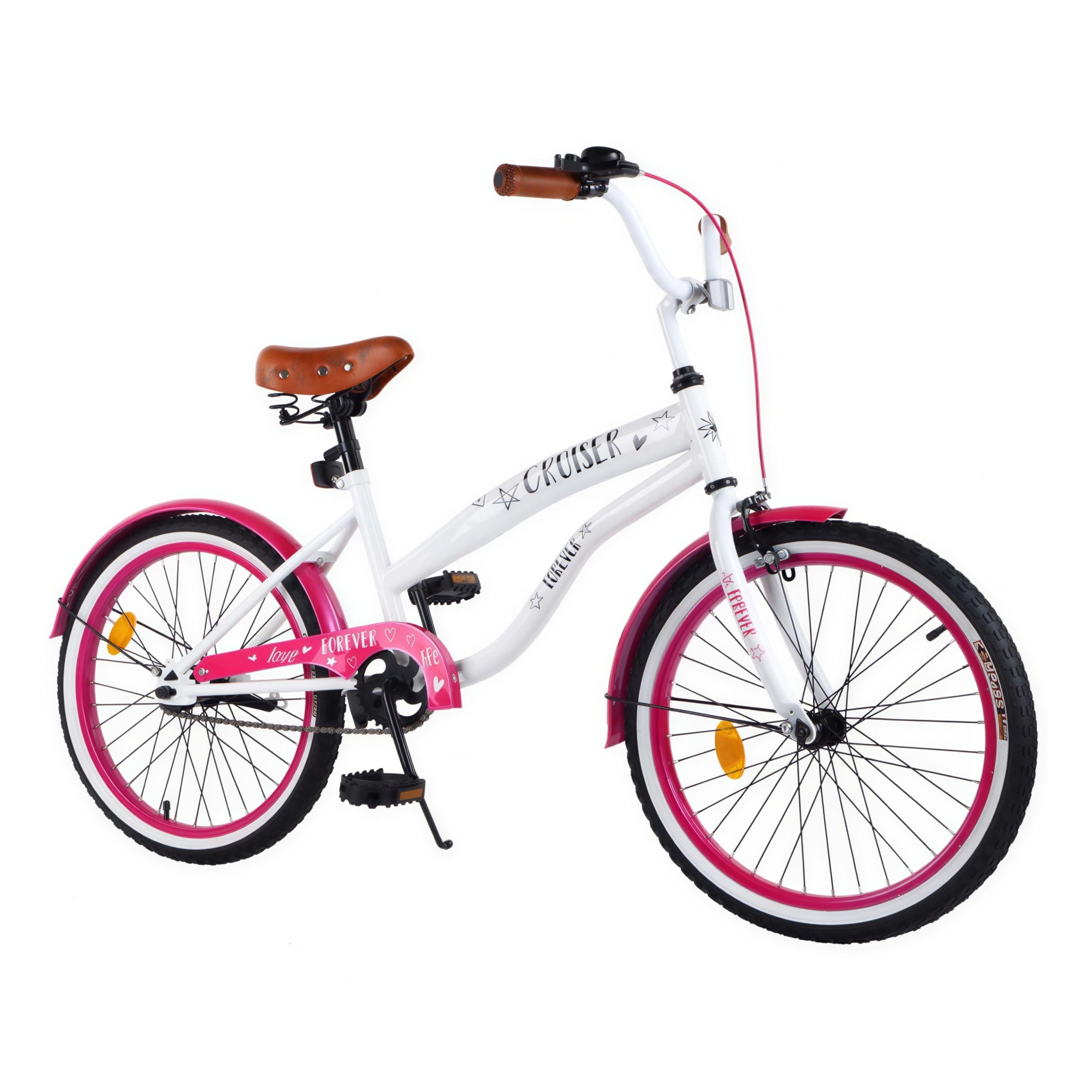 Велосипед детский для девочки 20" Baby Tilly Cruiser ростом 110-130 см Бело-малиновый (T-22036)