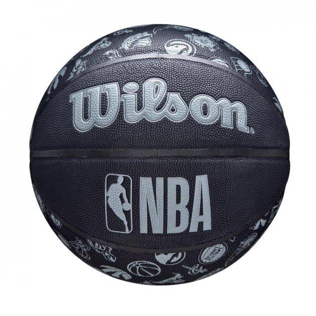 М'яч баскетбольний Wilson NBA All Team BSKT BL р. 7 з композитної шкіри (WTB1300XBNBA)
