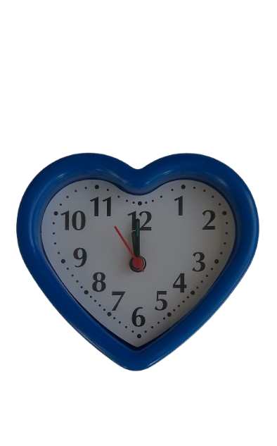 Будильник кварцевый 2034 Сердце 10х10х4 см Синий (3989А)