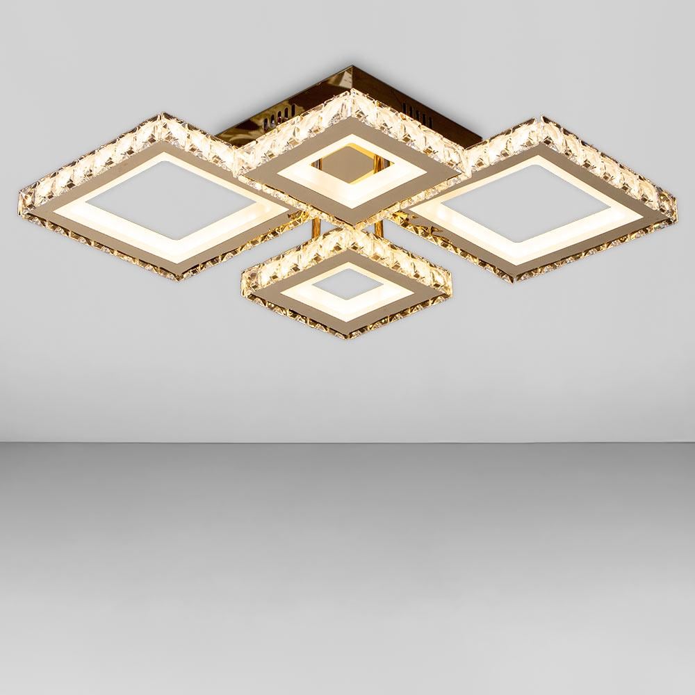 Люстра потолочная светодиодная Light House SY-18532/2+2 FG Dimmer 148 W 700х500х160 мм Золотой