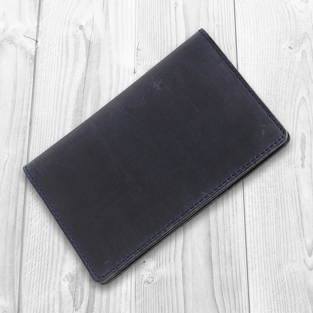 Обложка для паспорта из натуральной кожи с отделением под карты Синий (PC-02-S19-4013-000)