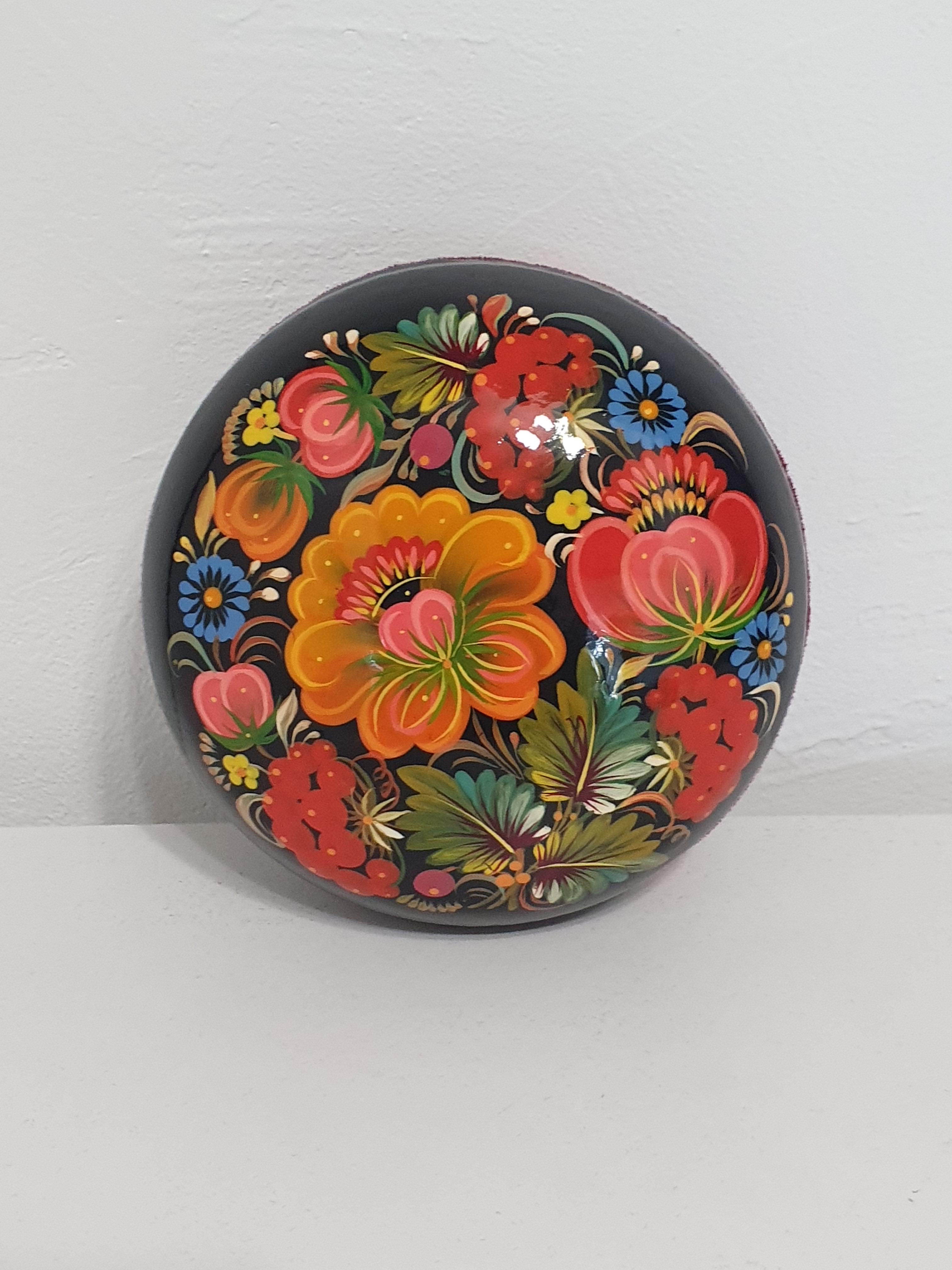 Шкатулка Петриковский розпис деревянная 14 см (1364)