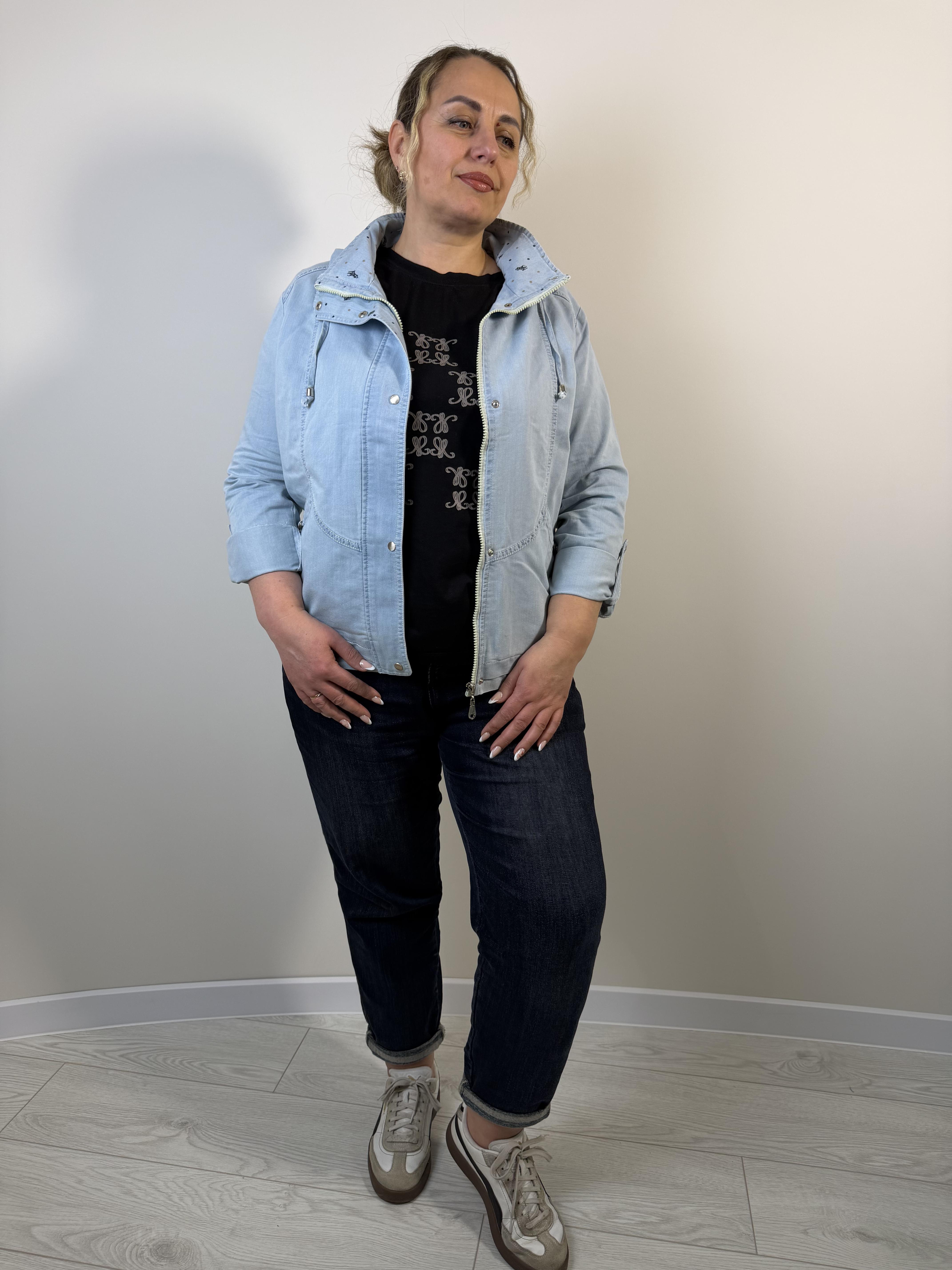Куртка-ветровка женская котоновая 4XL Голубой (220/4XL) Куртка-ветровка женская котоновая 4XL Голубой (220/4XL)