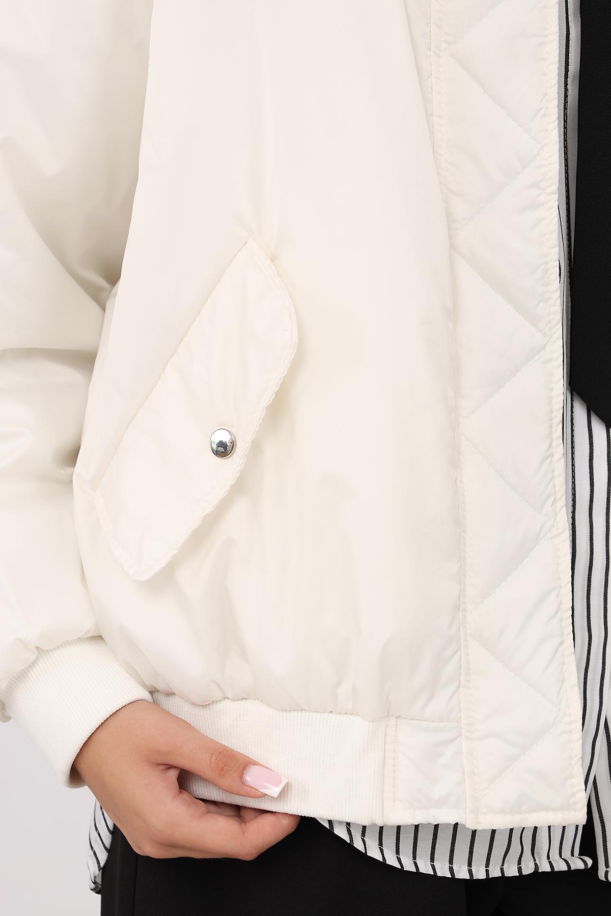 Бомбер жіночий ЦБ-00282183 р. 42 Молочний (SKT001079807) - фото 7