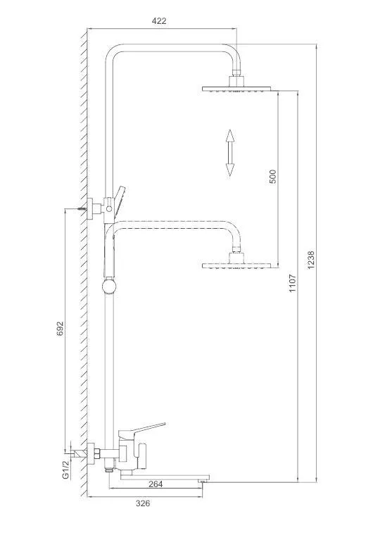ᐉ Душева система Frap F2462 поворотна 3 режими Чорний (SQ-1042387 ...