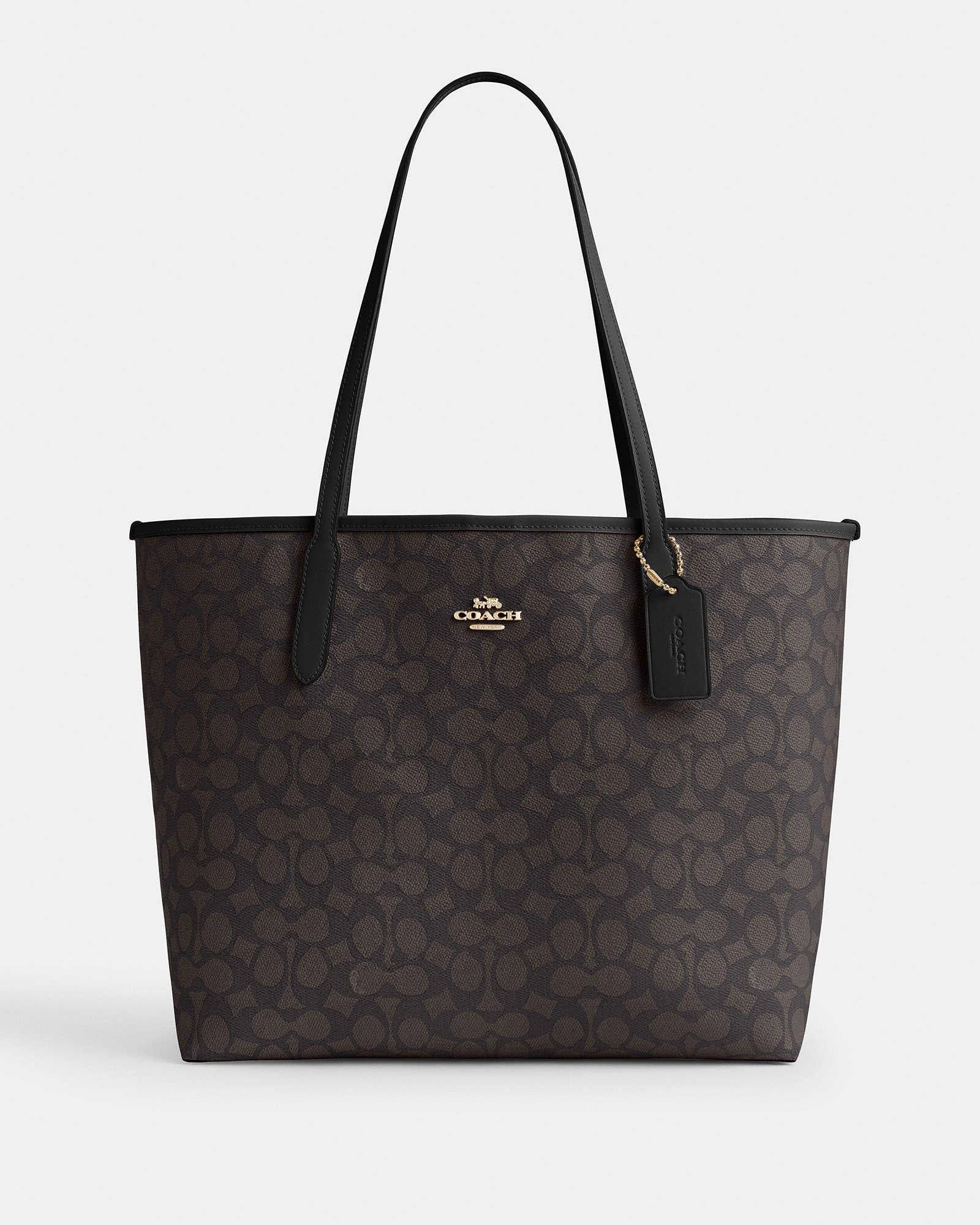 Сумка жіноча Coach City Tote Bag In Signature Canvas Коричневий (37017613)