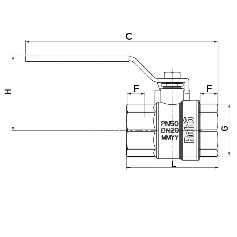 Кран шаровой Roho R200-075 3/4" (RO0081) - фото 3 Кран шаровой Roho R200-075 3/4" (RO0081) - фото 3
