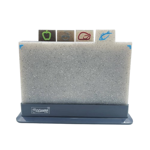 Набір дошок кухонних Maestro MR-1787TG 4 дошки/підставка пластик (2585474851)