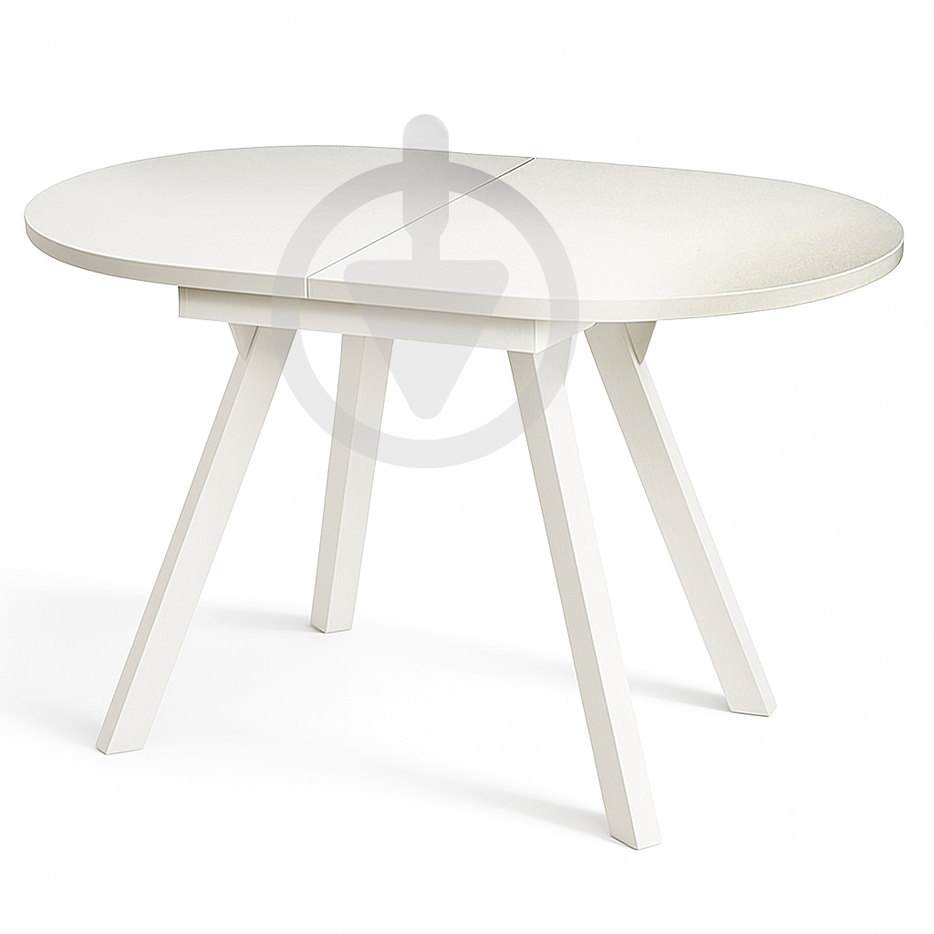 Стіл кухонний розкладний MebliRoMax Elips Slide 110х75/150х75 см Loft Біла Аляска/Білий Стіл кухонний розкладний MebliRoMax Elips Slide 110х75/150х75 см Loft Біла Аляска/Білий