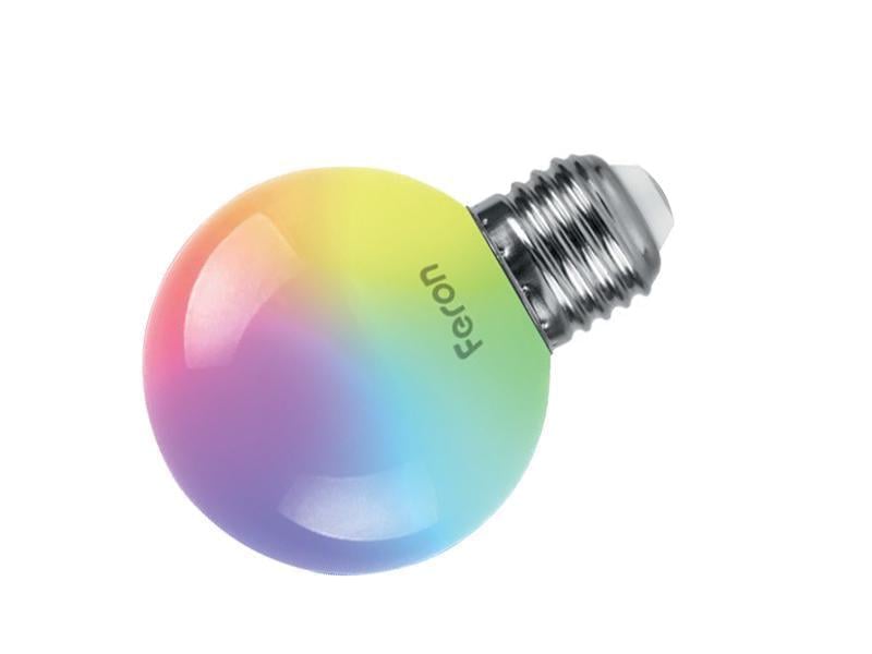 Лампа світлодіодна Feron LB-378 RGB матова G60 230V 1W E27 (22811493)