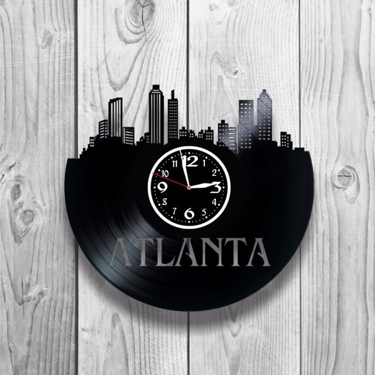 Часы настенные Американский стиль 0089 из виниловой пластинки