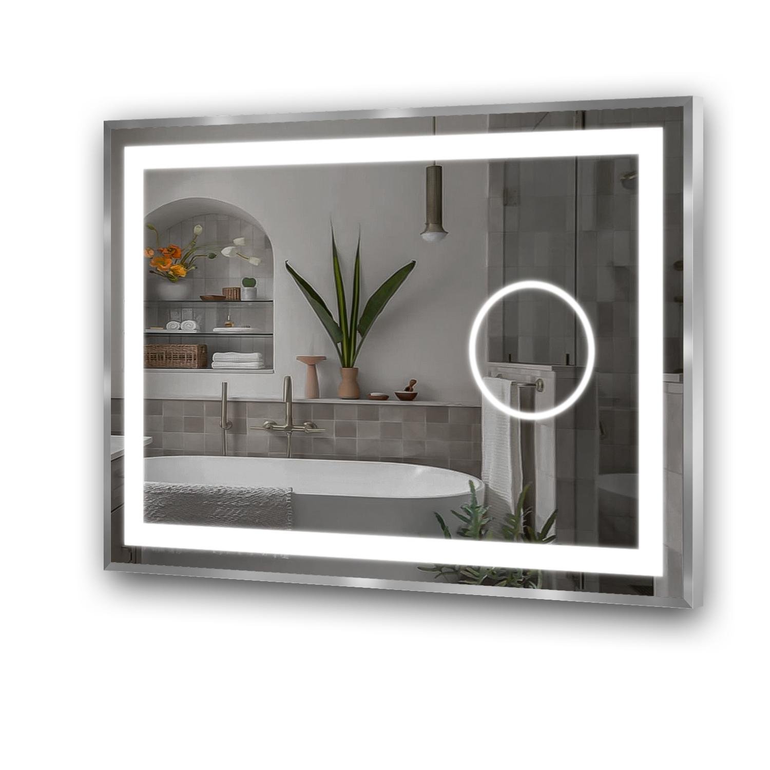 Зеркало в алюминиевой раме Galina с LED подсветкой 1200x1000x30 см (23563504)