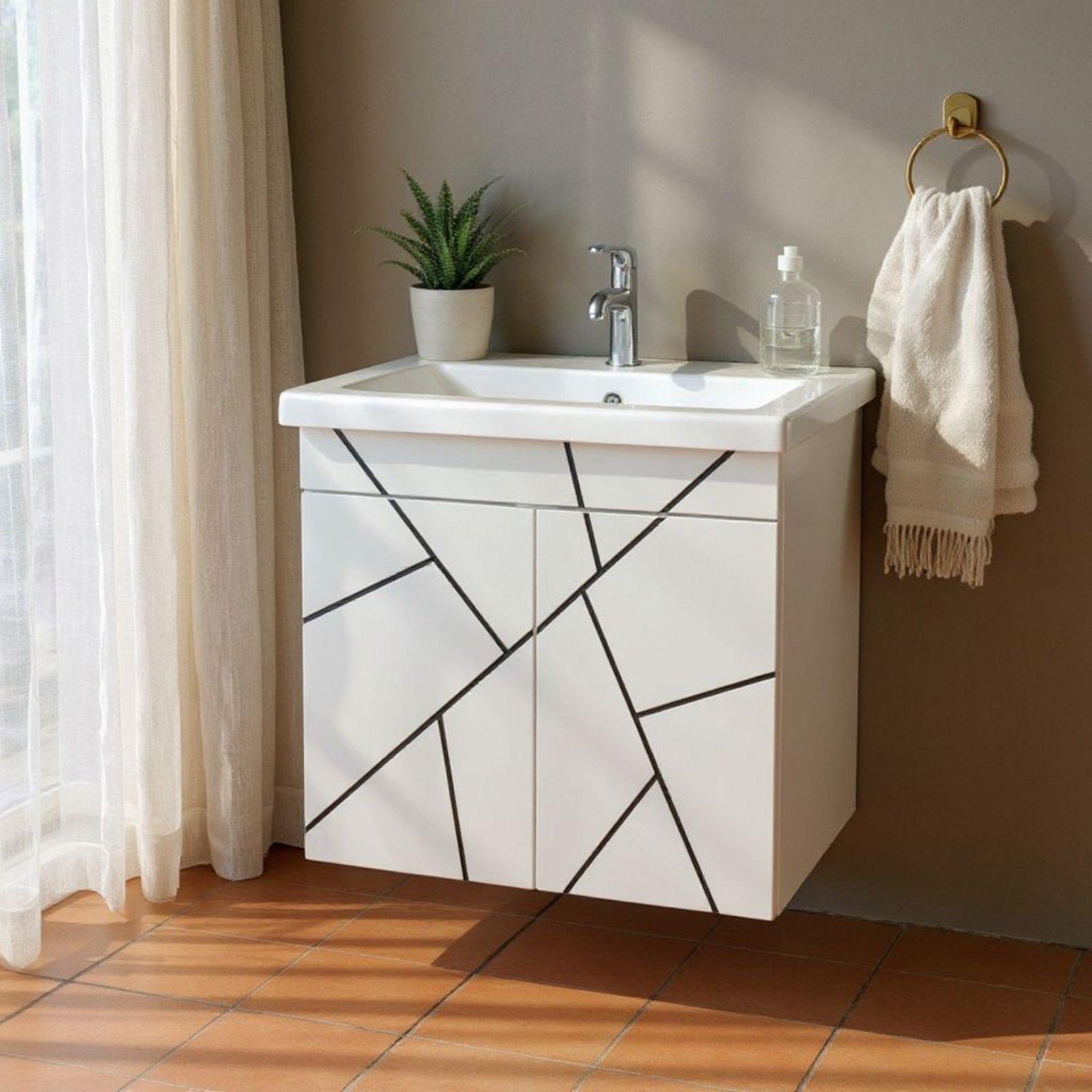 Тумба для ванной комнаты подвесная пластиковая Chaos black push 70 см (2456) - фото 9 Тумба для ванной комнаты подвесная пластиковая Chaos black push 70 см (2456) - фото 9