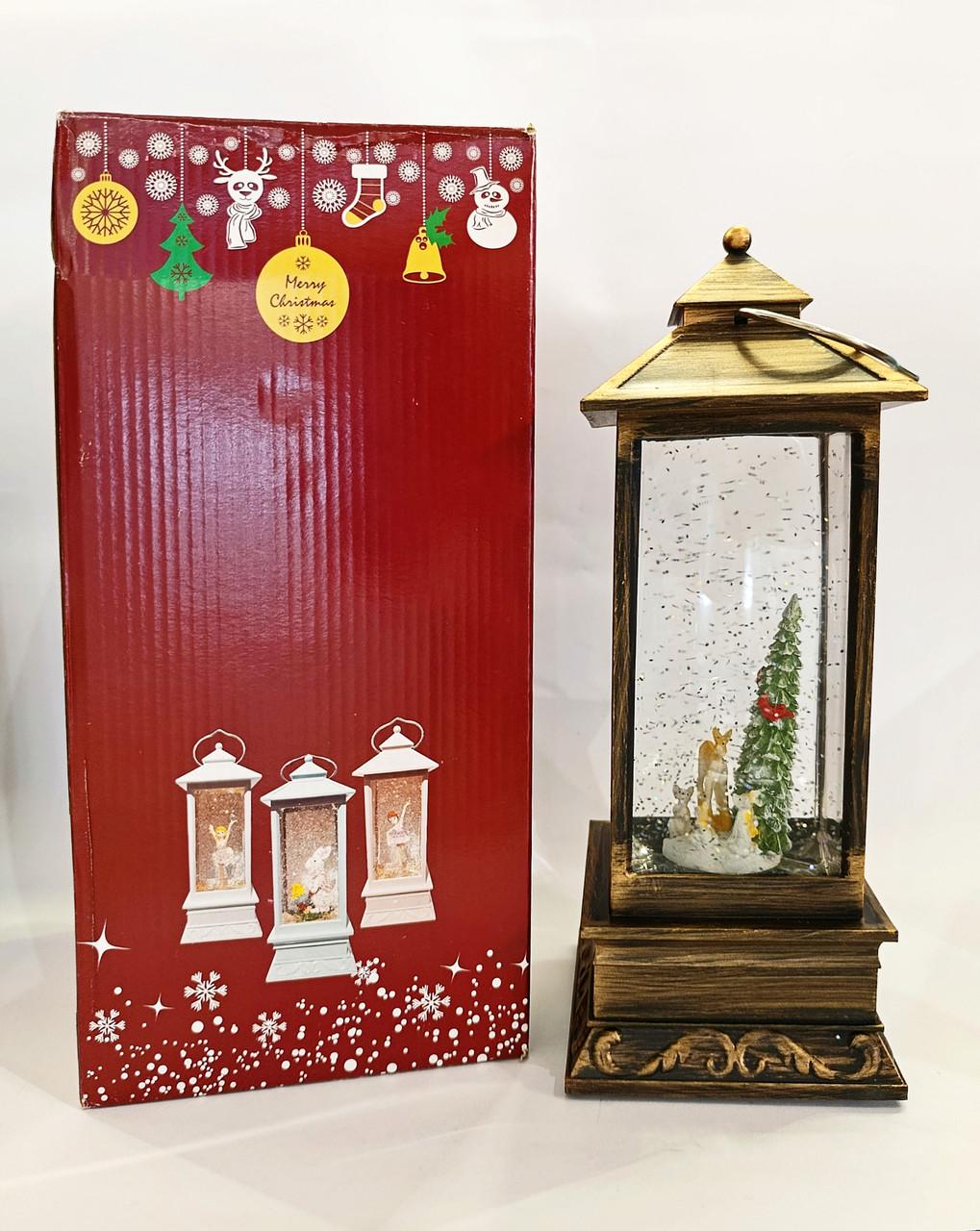 Светильник новогодний фонарик Оленя 28 см