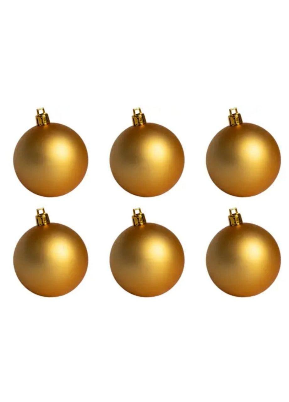 Шары новогодние пластиковые ретро Золотой (meg013218)