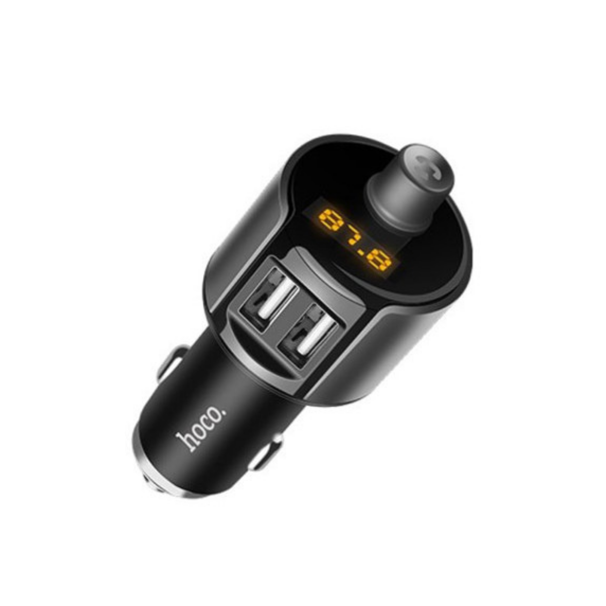 Трансмиттер FM Hoco E19 Smart car 2USB 2.4 A Metal Grey