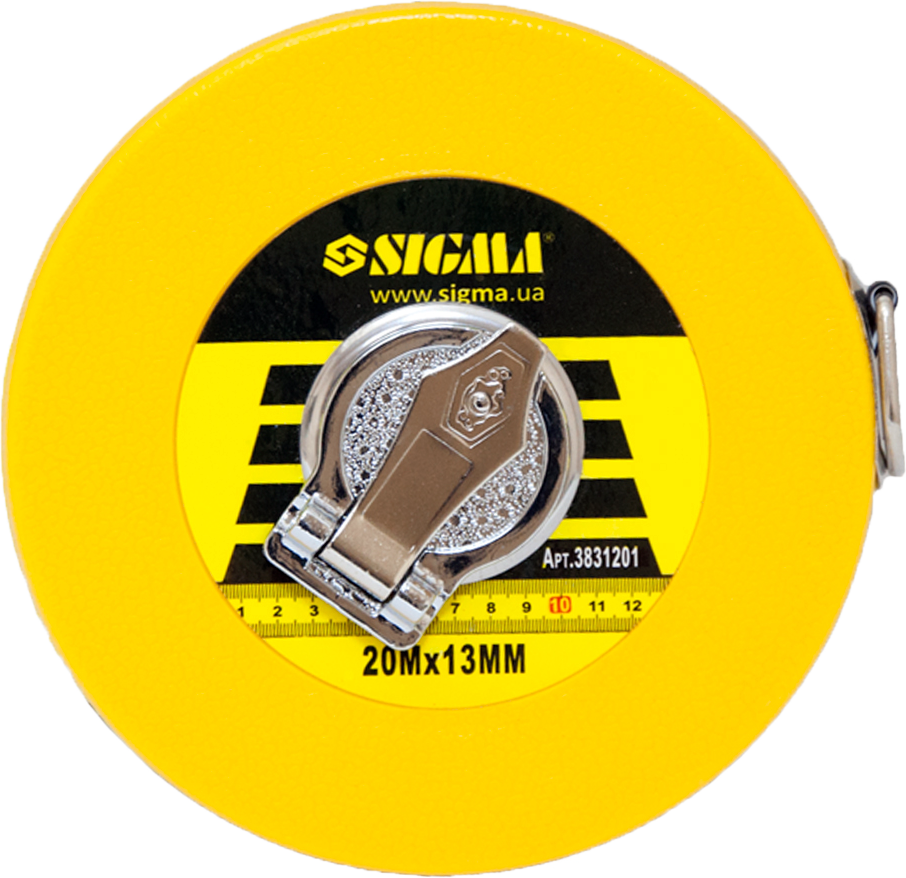 Рулетка стекловолоконная Sigma 20 м х 13 мм (3831201)