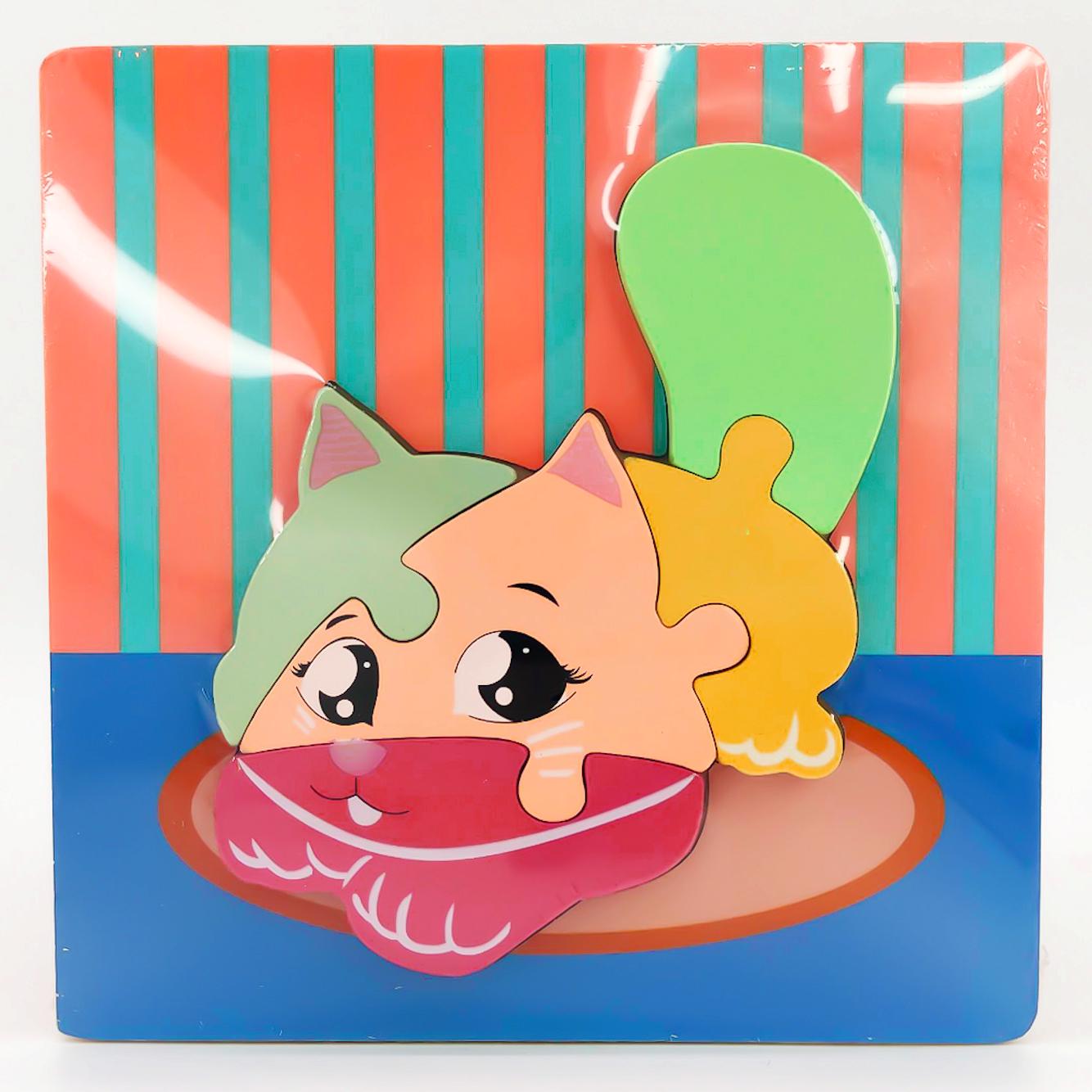 Деревянный мини пазл для малышей Котенок 2+ ML (ML013)